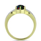 Pozlátený Strieborný Prsteň s Polnočne Čiernym Etiópskym Opálom z Lega Dembi a Bielym Topásom