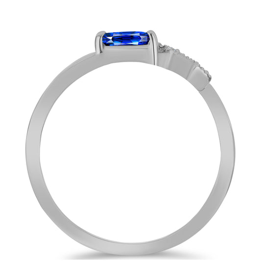Strieborný Prsteň s Austrálskym Modrým Zafírom a Bielym Topásom