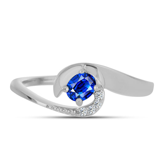 Strieborný Prsteň s Austrálskym Modrým Zafírom a Bielym Topásom