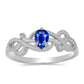Strieborný Prsteň s Austrálskym Modrým Zafírom a Bielym Topásom