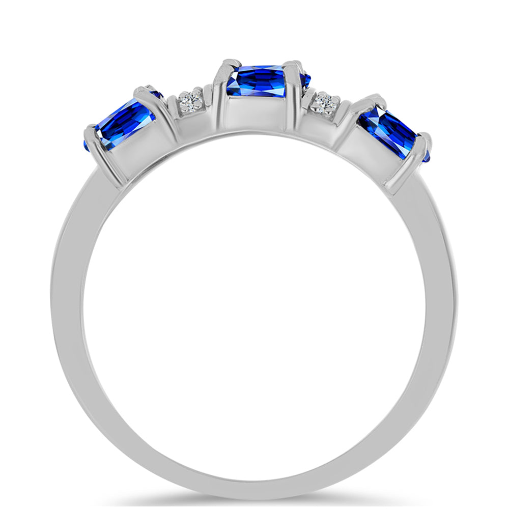 Strieborný Prsteň s Austrálskym Modrým Zafírom a Bielym Topásom