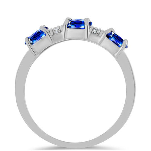Strieborný Prsteň s Austrálskym Modrým Zafírom a Bielym Topásom