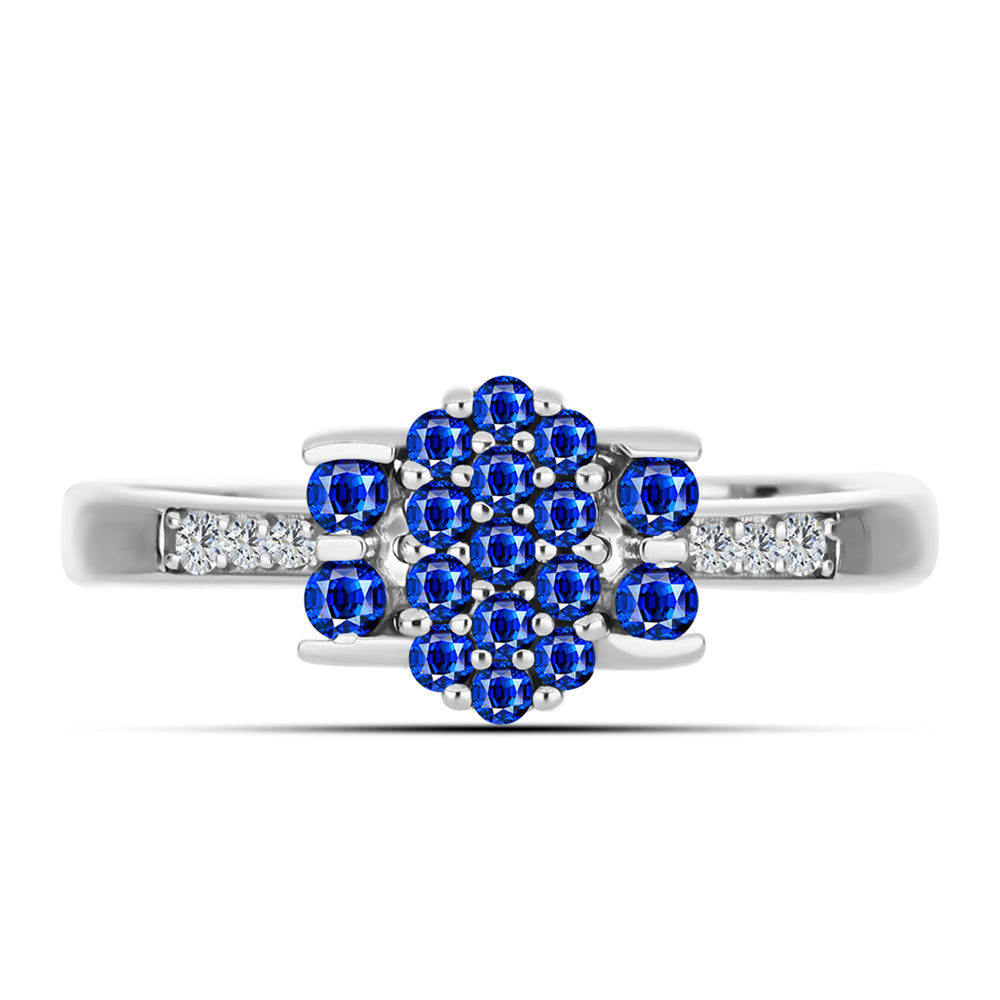 Strieborný Prsteň s Austrálskym Modrým Zafírom a Bielym Topásom 1 