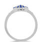 Strieborný Prsteň s Austrálskym Modrým Zafírom a Bielym Topásom