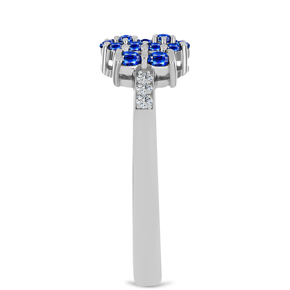 Strieborný Prsteň s Austrálskym Modrým Zafírom a Bielym Topásom