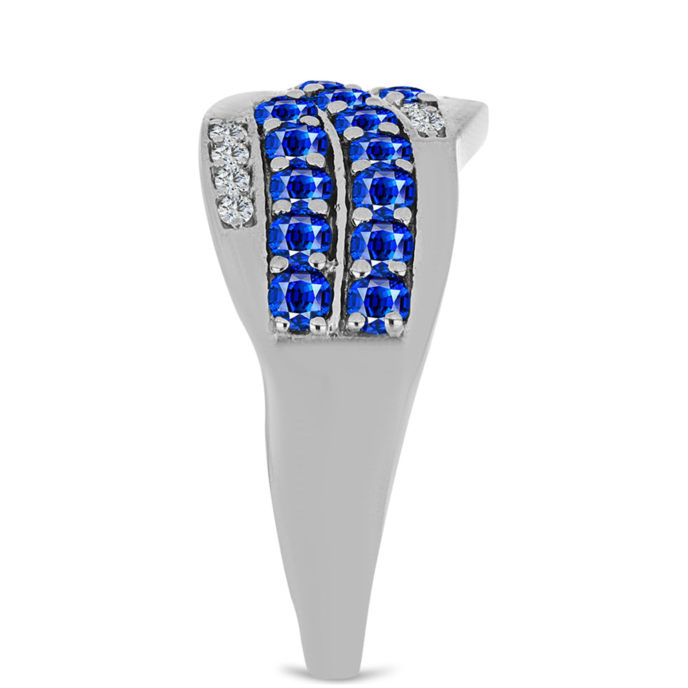 Strieborný Prsteň s Austrálskym Modrým Zafírom a Bielym Topásom 4 