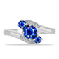 Strieborný Prsteň s Austrálskym Modrým Zafírom a Bielym Topásom