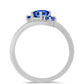 Strieborný Prsteň s Austrálskym Modrým Zafírom a Bielym Topásom