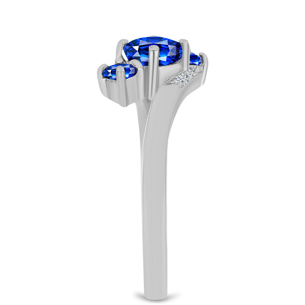 Strieborný Prsteň s Austrálskym Modrým Zafírom a Bielym Topásom 4 
