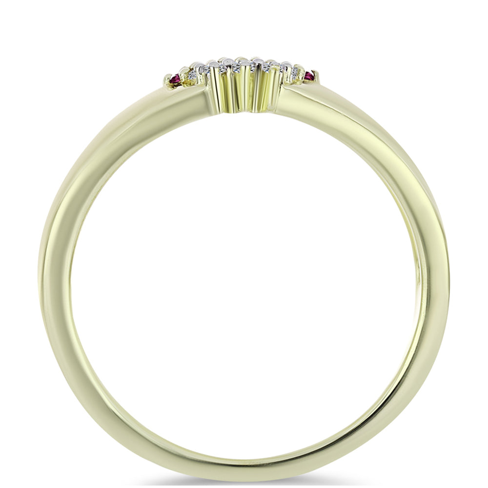 Pozlátený Strieborný Prsteň s Fialovým Diamantom a Bielym Diamantom 2 