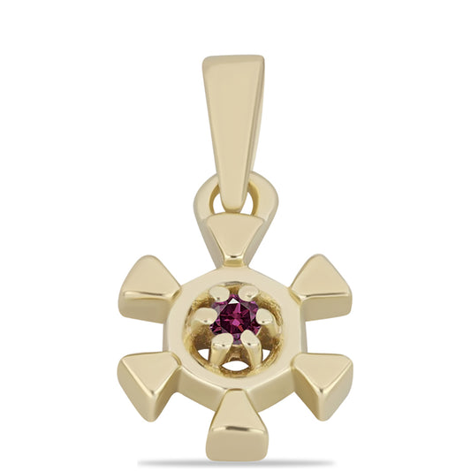 Pozlátený Strieborný Prívesok s Fialovým Diamantom