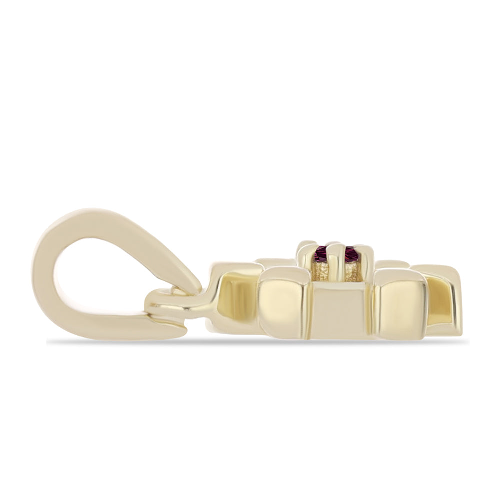 Pozlátený Strieborný Prívesok s Fialovým Diamantom