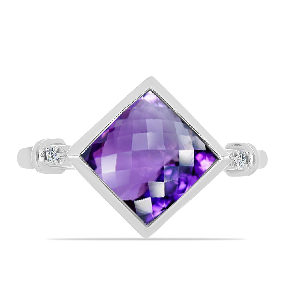 Strieborný Prsteň s Marockým Ametystom a Bielym Topásom 1 