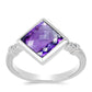 Strieborný Prsteň s Marockým Ametystom a Bielym Topásom