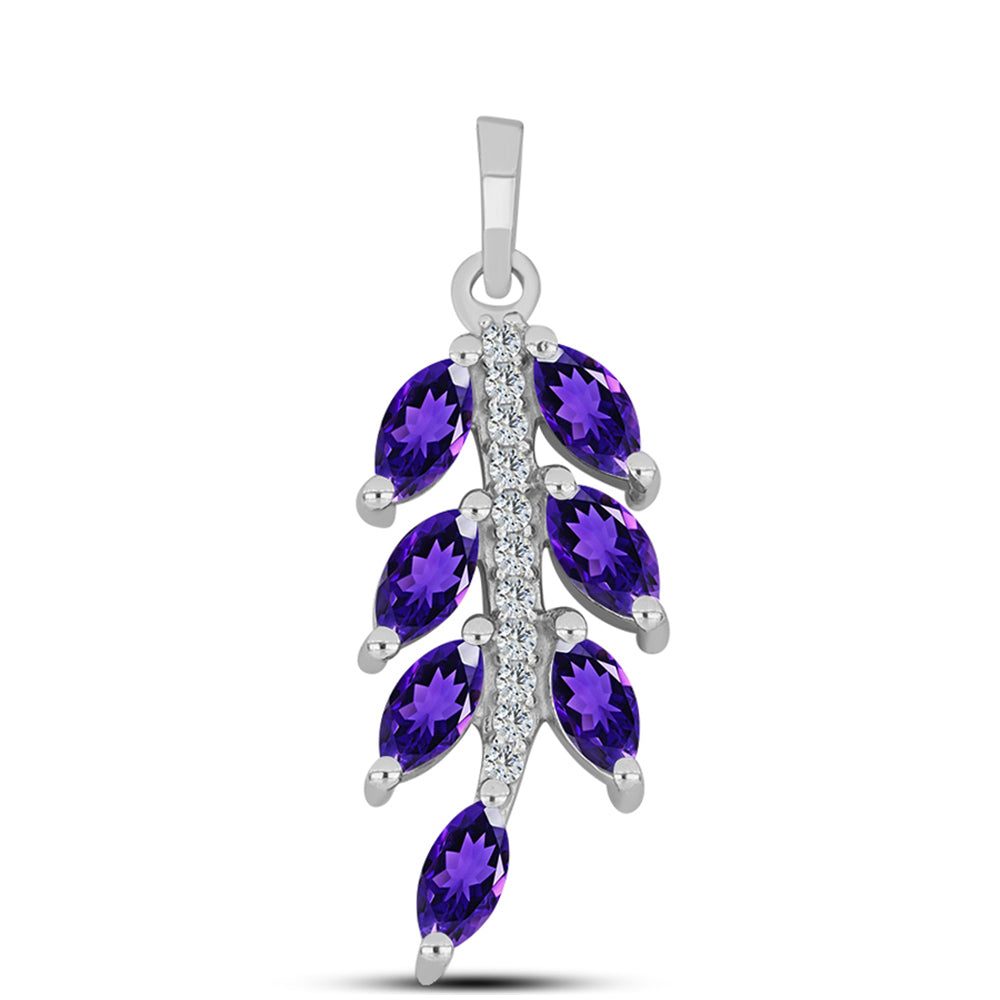 Strieborný Prívesok s Marockým Ametystom a Bielym Topásom 1 
