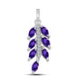 Strieborný Prívesok s Marockým Ametystom a Bielym Topásom