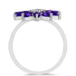 Strieborný Prsteň s Marockým Ametystom a Bielym Topásom