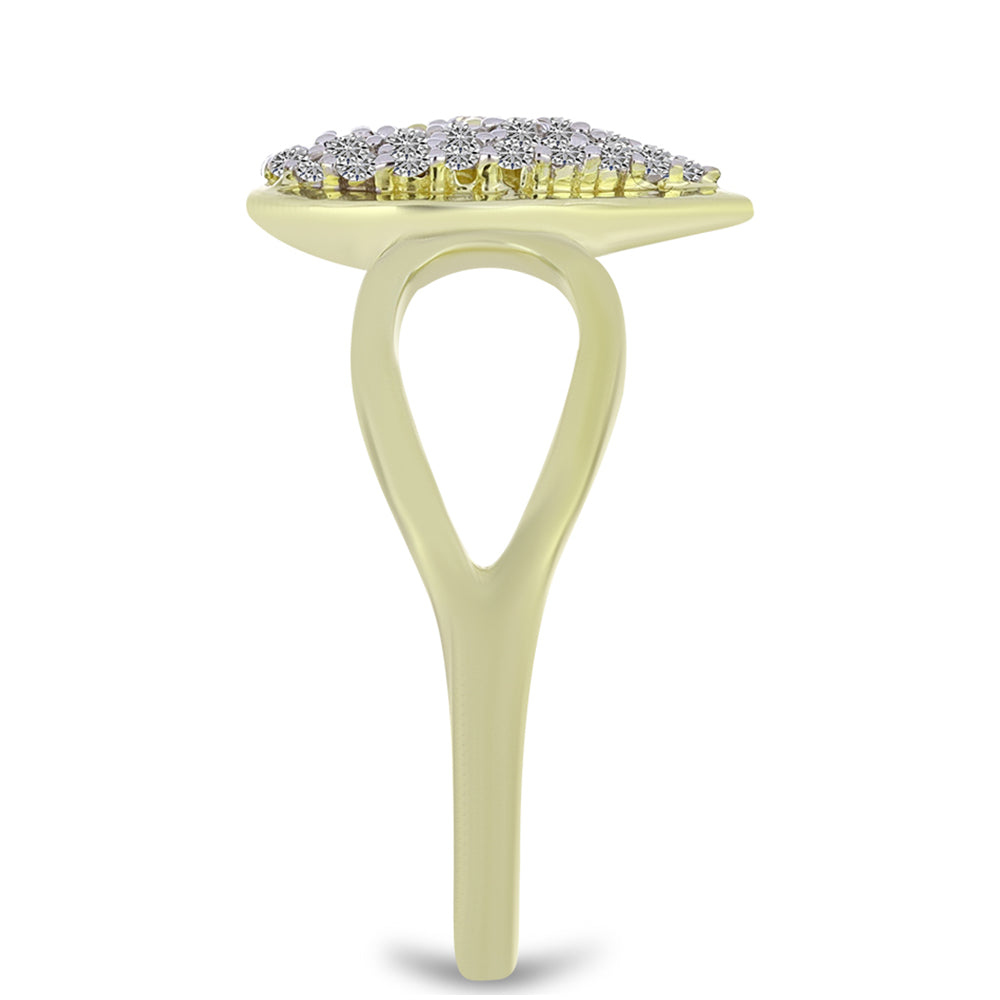 Pozlátené Strieborné Sada s Champagne Diamantom a Bielym Topásom ( Náušnice+Prsteň +Prívesok ) 9 