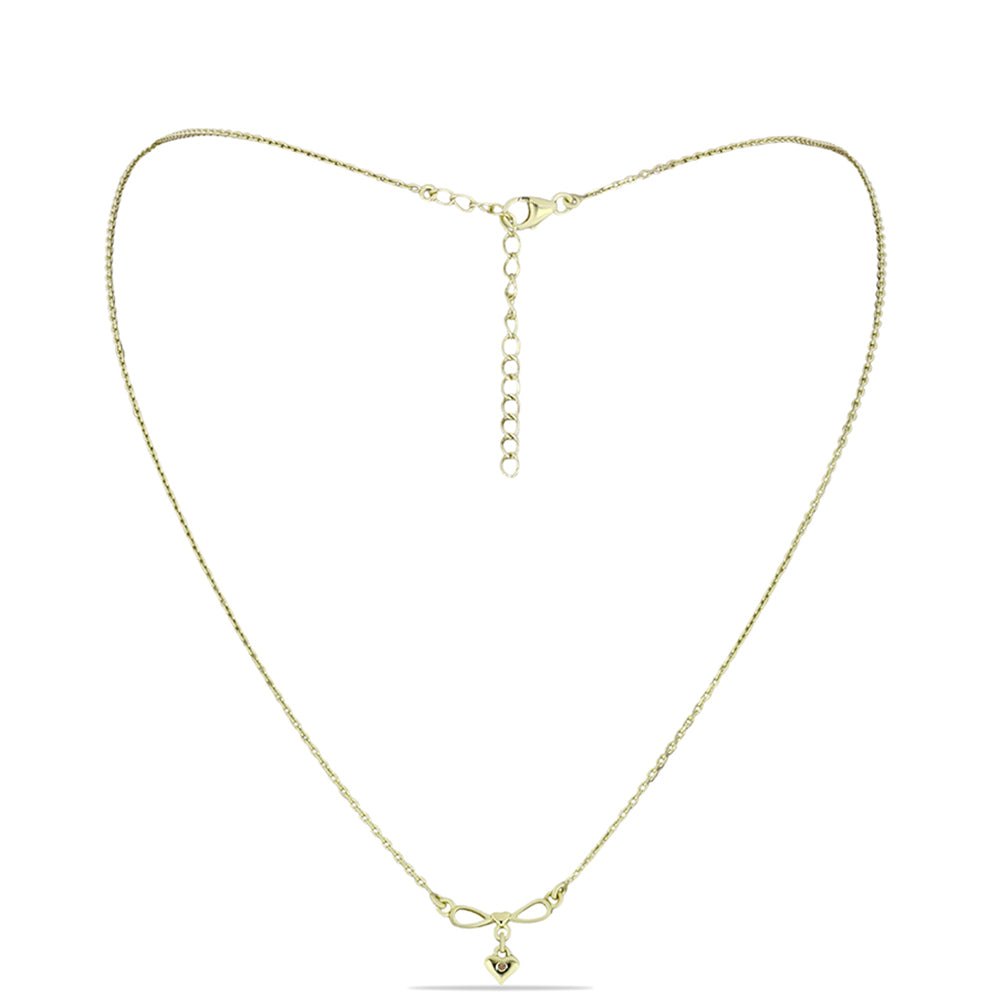 Pozlátený Strieborný Náhrdelník s Champagne Diamantom 1 