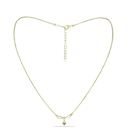 Pozlátený Strieborný Náhrdelník s Champagne Diamantom