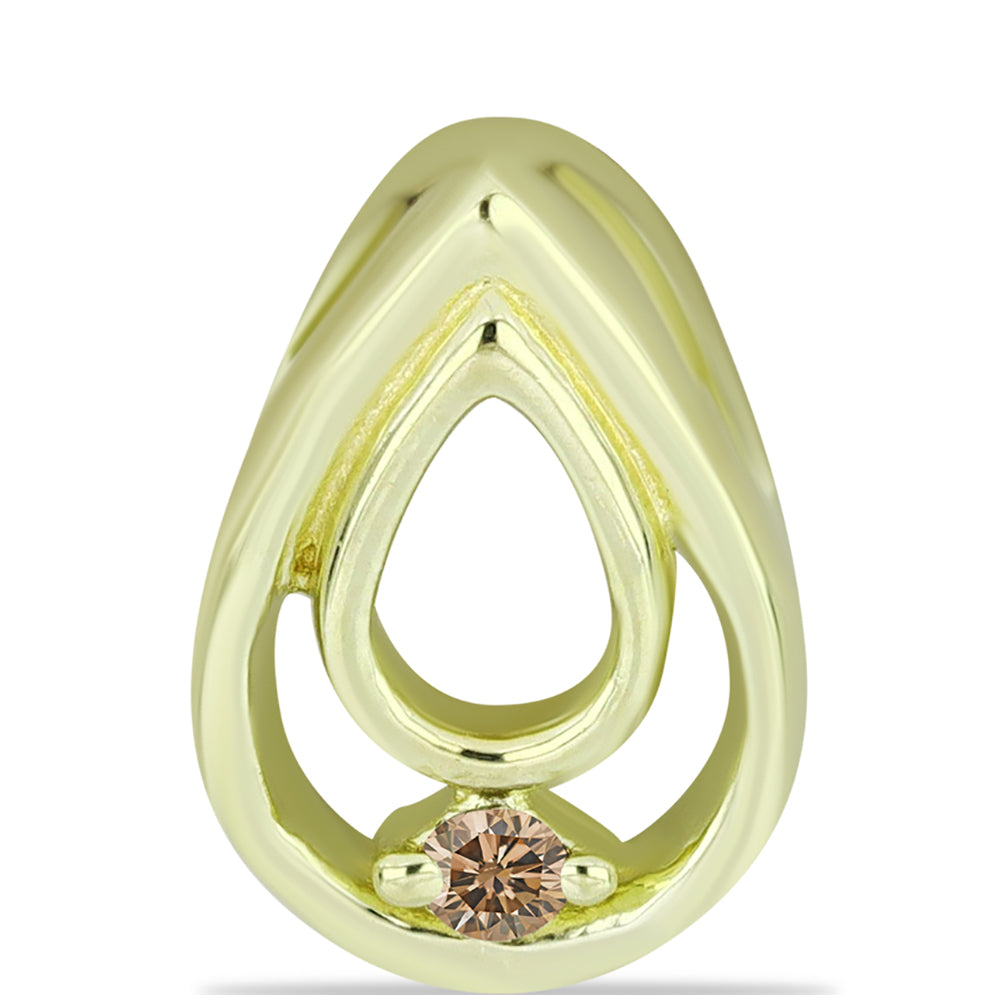 Pozlátený Strieborný Prívesok s Champagne Diamantom 1 