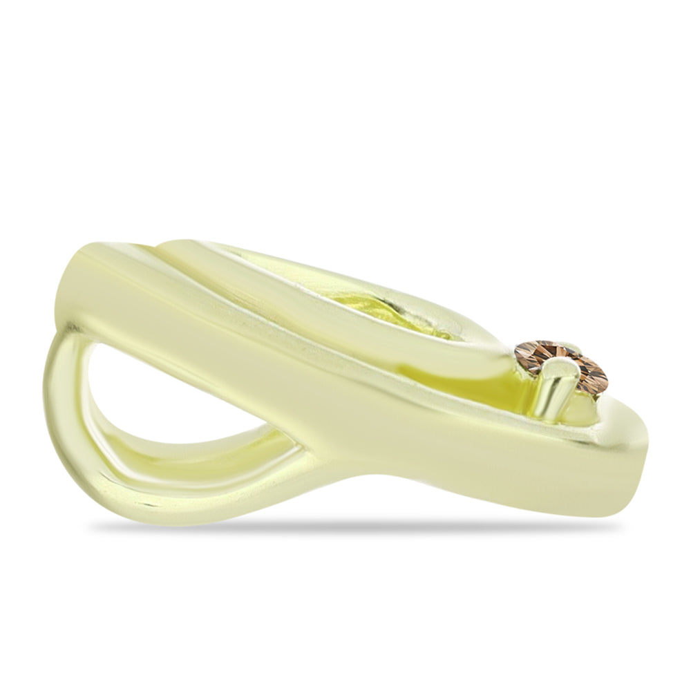 Pozlátený Strieborný Prívesok s Champagne Diamantom