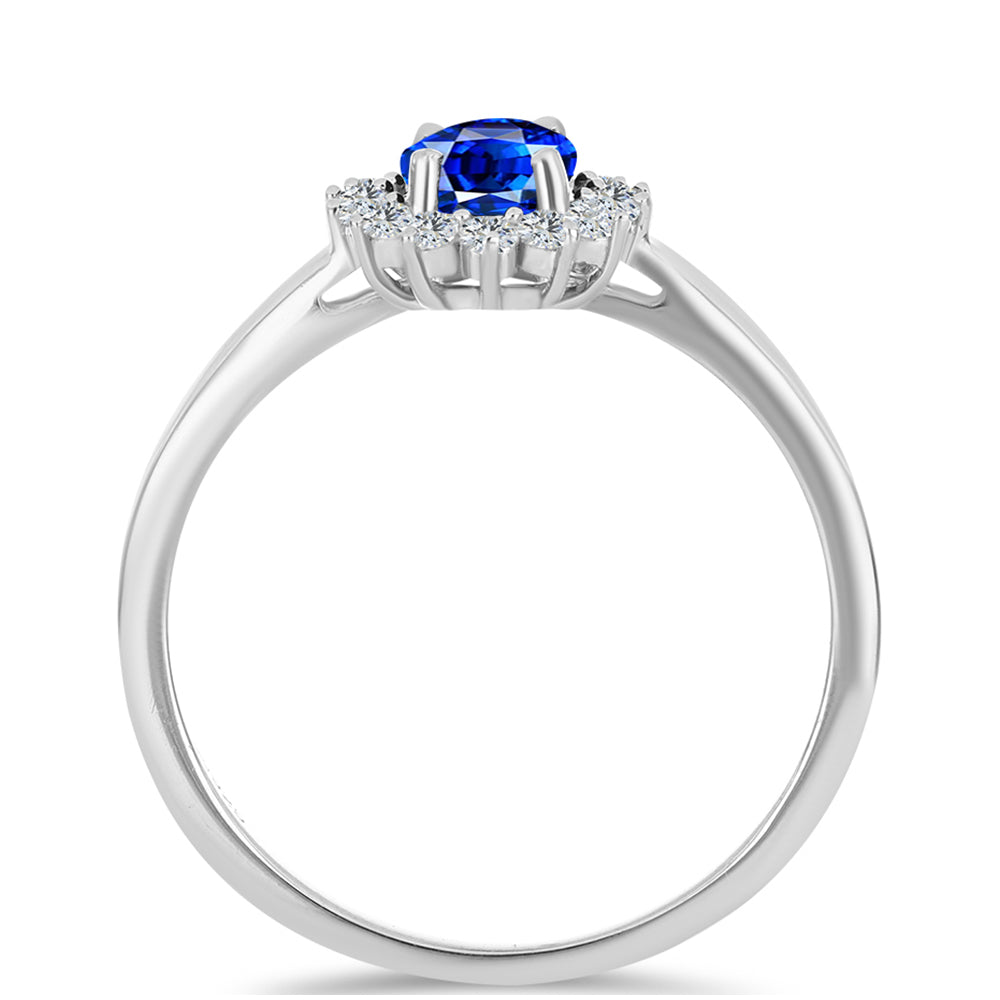 Strieborné Sada s Austrálskym Modrým Zafírom a Bielym Topásom ( Náušnice+Prsteň +Prívesok ) 6 