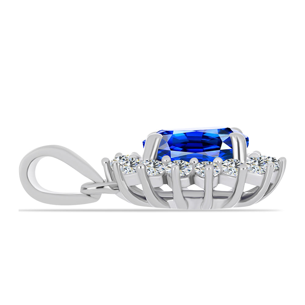 Strieborné Sada s Austrálskym Modrým Zafírom a Bielym Topásom ( Náušnice+Prsteň +Prívesok )