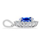 Strieborné Sada s Austrálskym Modrým Zafírom a Bielym Topásom ( Náušnice+Prsteň +Prívesok )