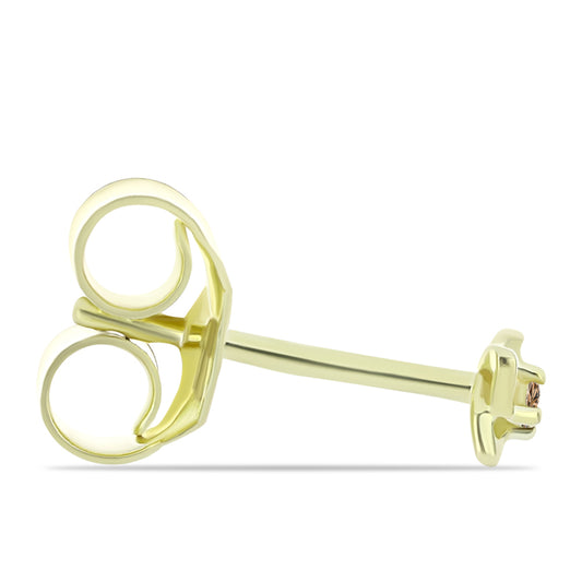 Pozlátené Strieborné Náušnice s Champagne Diamantom