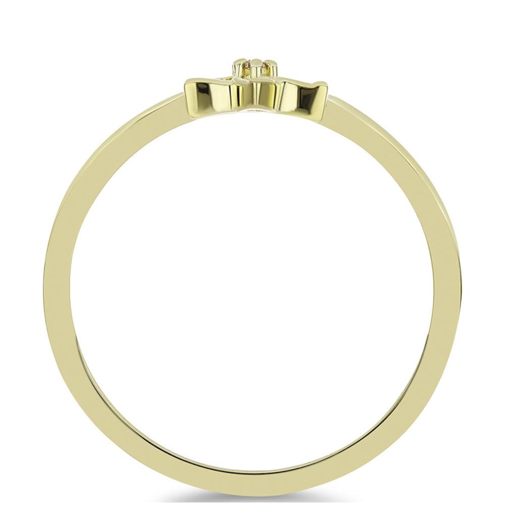 Pozlátený Strieborný Prsteň s Champagne Diamantom