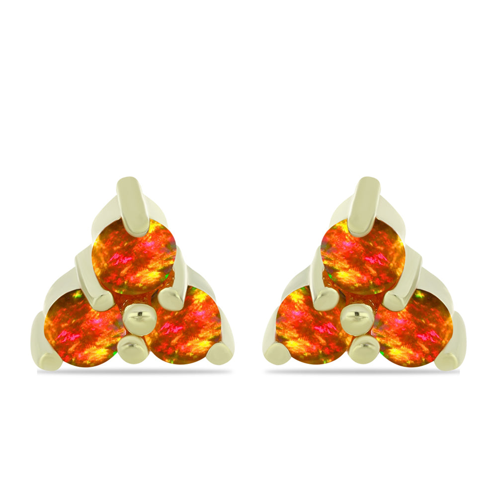 Pozlátené Strieborné Náušnice s Americkým Ohnivým Opálom