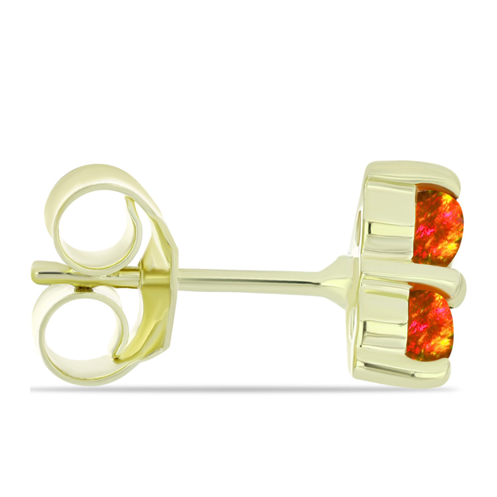 Pozlátené Strieborné Náušnice s Americkým Ohnivým Opálom 2 