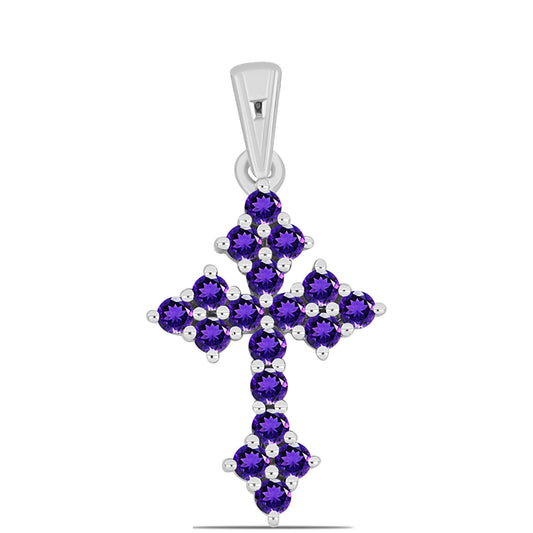 Kríž Strieborný Prívesok s Marockým Ametystom