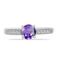 Strieborný Prsteň s Marockým Ametystom a Bielym Topásom