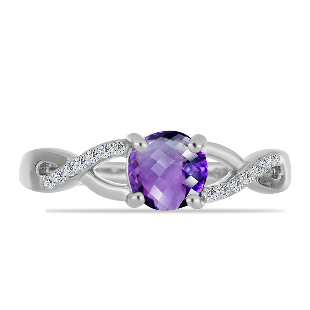 Strieborný Prsteň s Marockým Ametystom a Bielym Topásom 1 