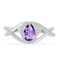Strieborný Prsteň s Marockým Ametystom a Bielym Topásom