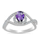 Strieborný Prsteň s Marockým Ametystom a Bielym Topásom
