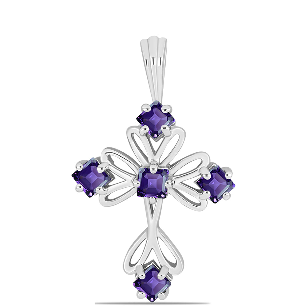 Kríž Strieborný Prívesok s Marockým Ametystom 1 