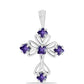 Kríž Strieborný Prívesok s Marockým Ametystom