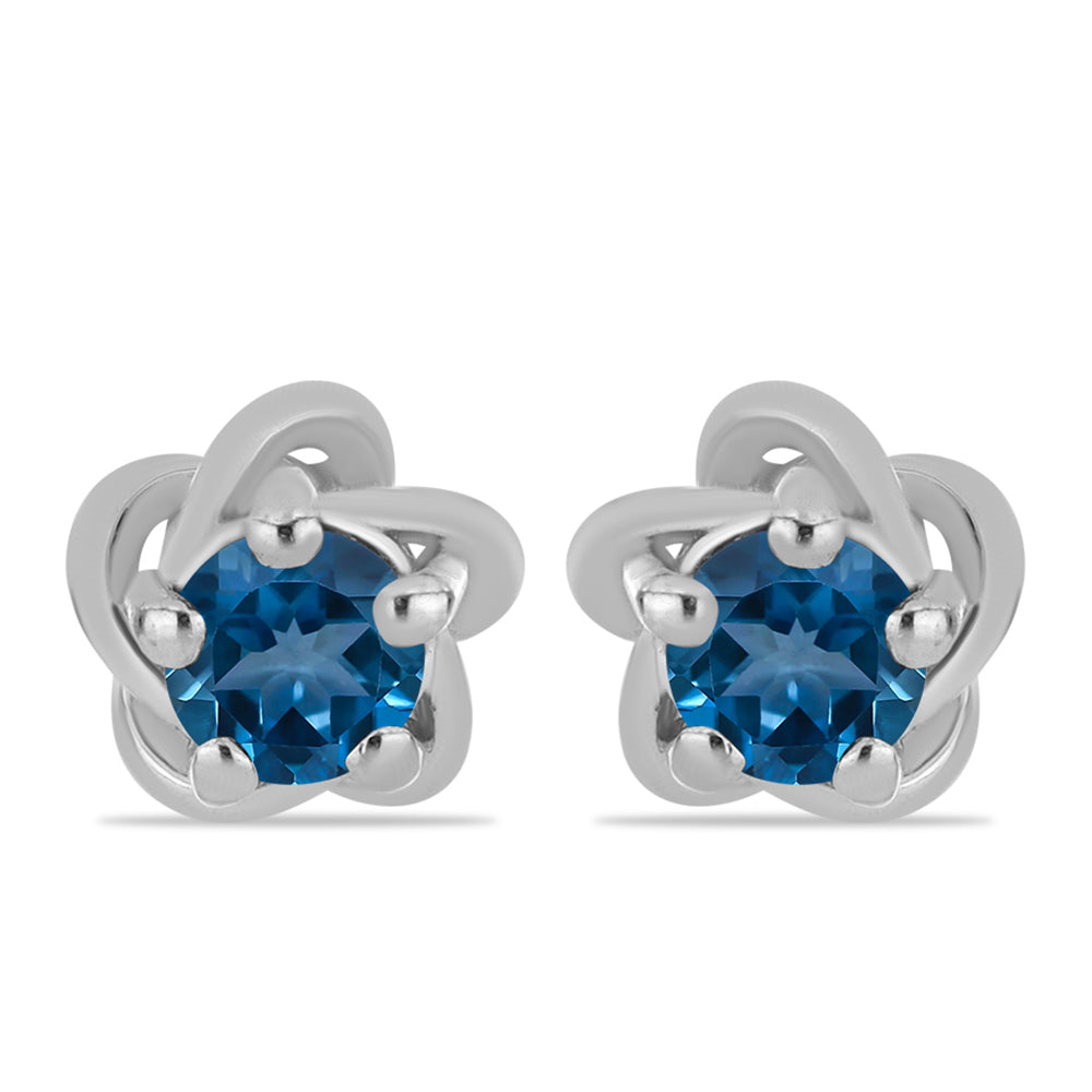 Strieborné Náušnice s Londýnským Modrým Topásom 1 
