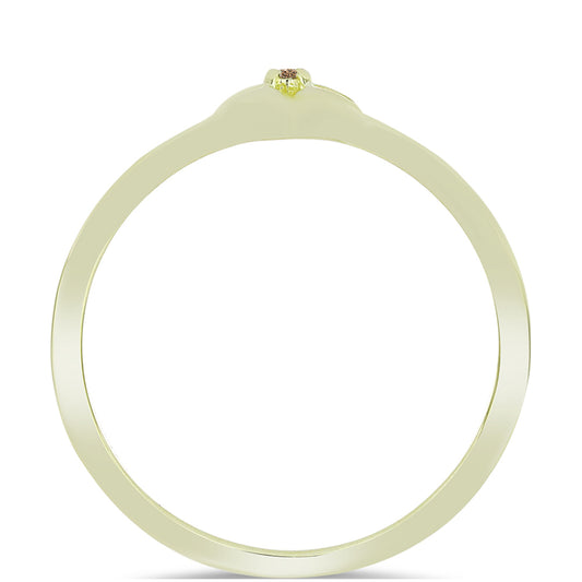 Pozlátený Strieborný Prsteň s Champagne Diamantom