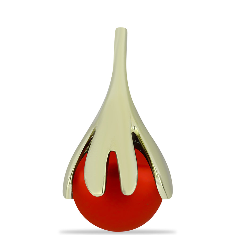 Pozlátený Strieborný Prívesok s Červená sladkovodná perlou 1 