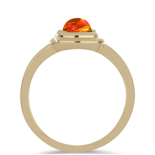 Pozlátený Strieborný Prsteň s Americkým Ohnivým Opálom