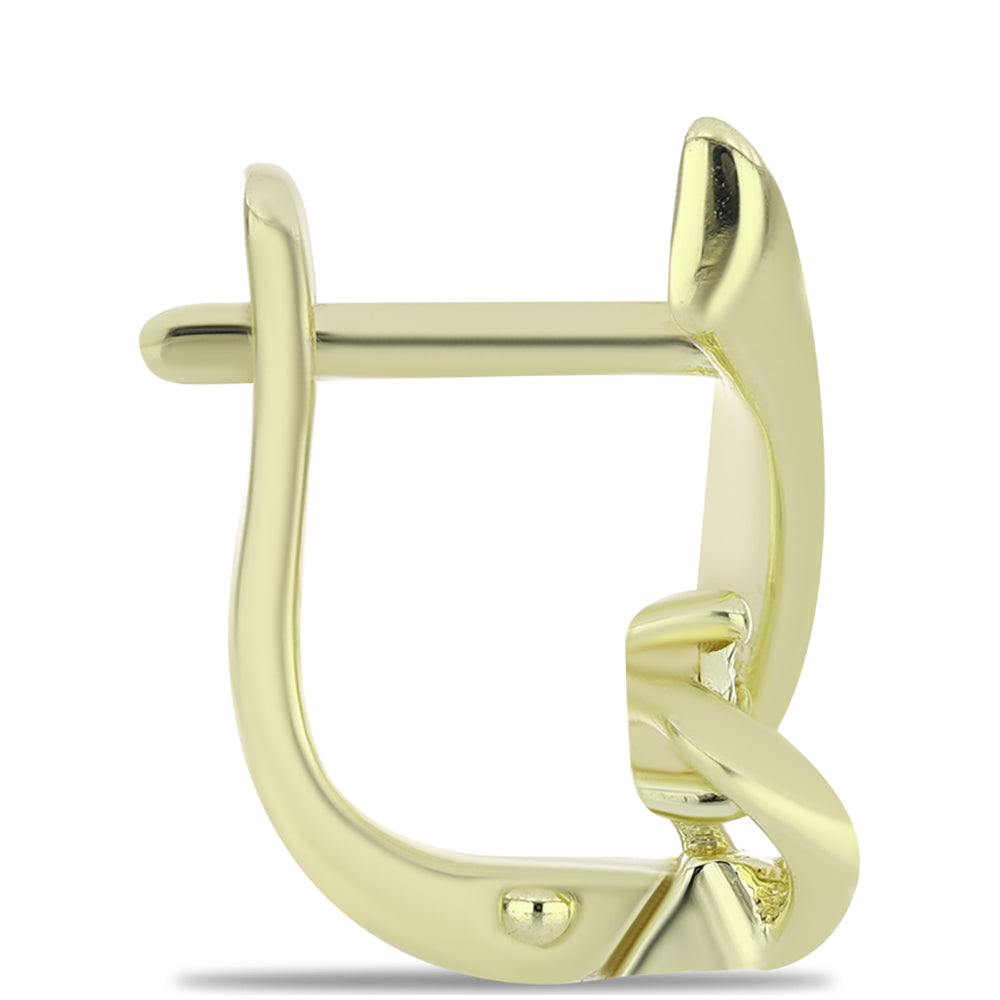 Pozlátené Strieborné Náušnice s Champagne Diamantom 2 