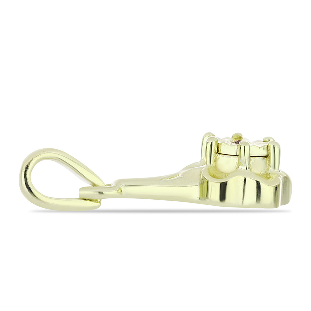 Pozlátený Strieborný Prívesok s Champagne Diamantom