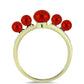Pozlátený Strieborný Prsteň s Červená sladkovodná perlou a Bielym Topásom