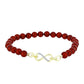 Pozlátený Strieborný Náramok s Červená sladkovodná perlou a Bielym Topásom
