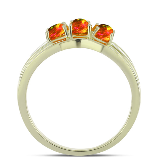 Pozlátený Strieborný Prsteň s Americkým Ohnivým Opálom
