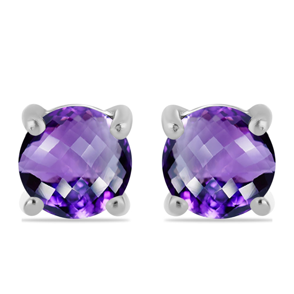 Strieborné Náušnice s Marockým Ametystom